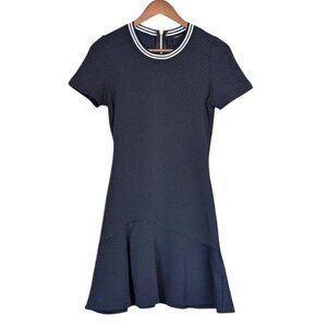 Dex Women's Textured Mini Short Sleeve Dress in Black and Navy